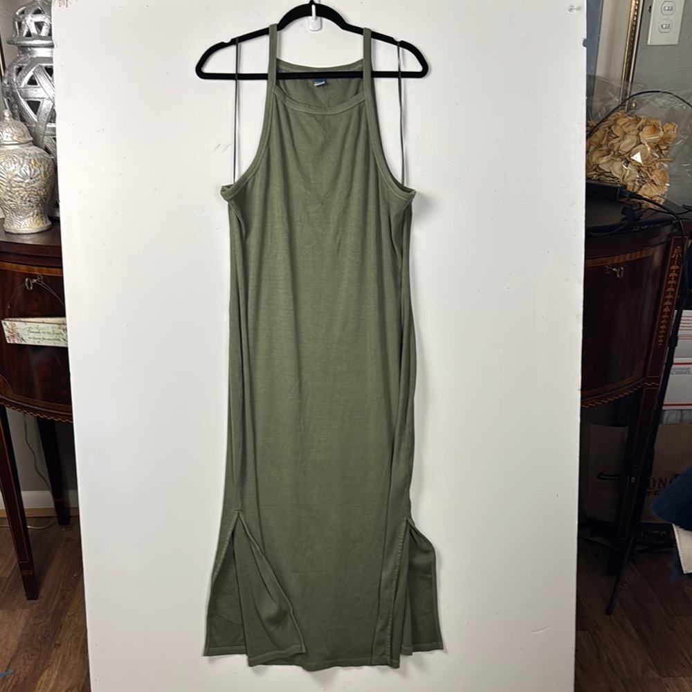 Old Navy Olive Green Maxi Tank Dress